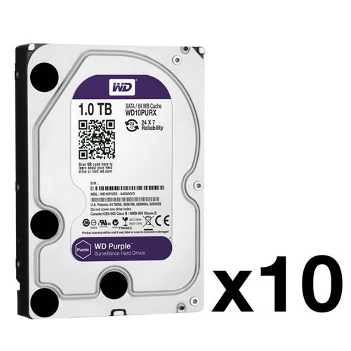 HDD-1-PACK10N - Pack of 10 HDD of 1TB (WD10PURX mod…