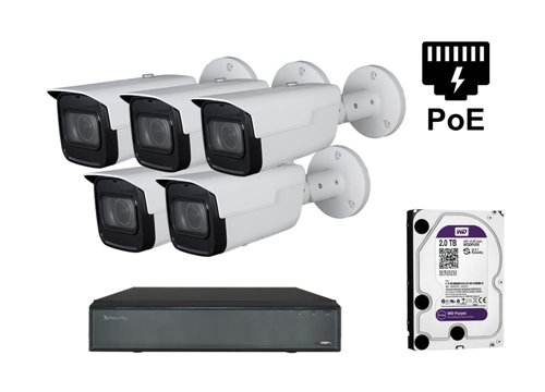 2M Starlight IP Camera - KIT5-XS-IPCV830SAW-2-EPOE