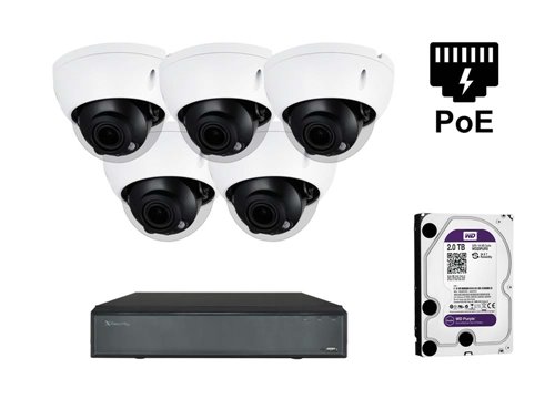 X-Security IP Dome Camera - KIT5-XS-IPD844ZSWH-4P