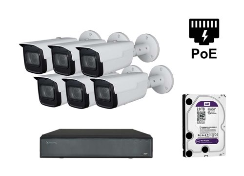 2M Starlight IP Camera - KIT6-XS-IPCV830SAW-2-EPOE