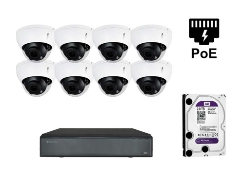 X-Security IP Dome Camera - KIT8-XS-IPD844ZSWH-4P