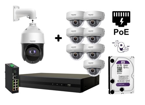 4 MP Motorised IP Camera - KIT8-HWP-N4425IH-DE