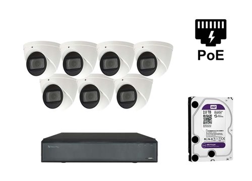 X-Security IP Dome Camera - KIT7-XS-IPDM987ZSAW-2-EPOE